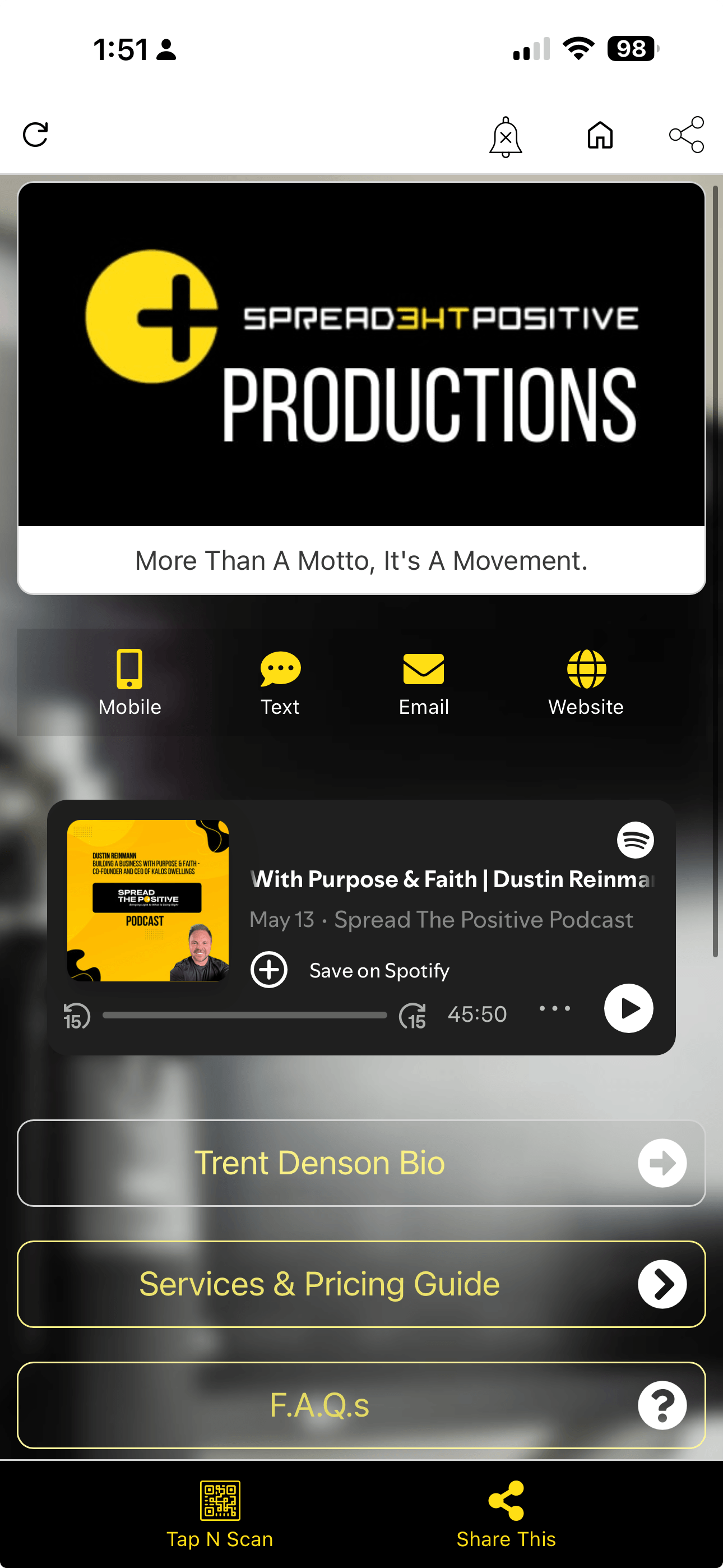 Spread the Positive — built with Tapps