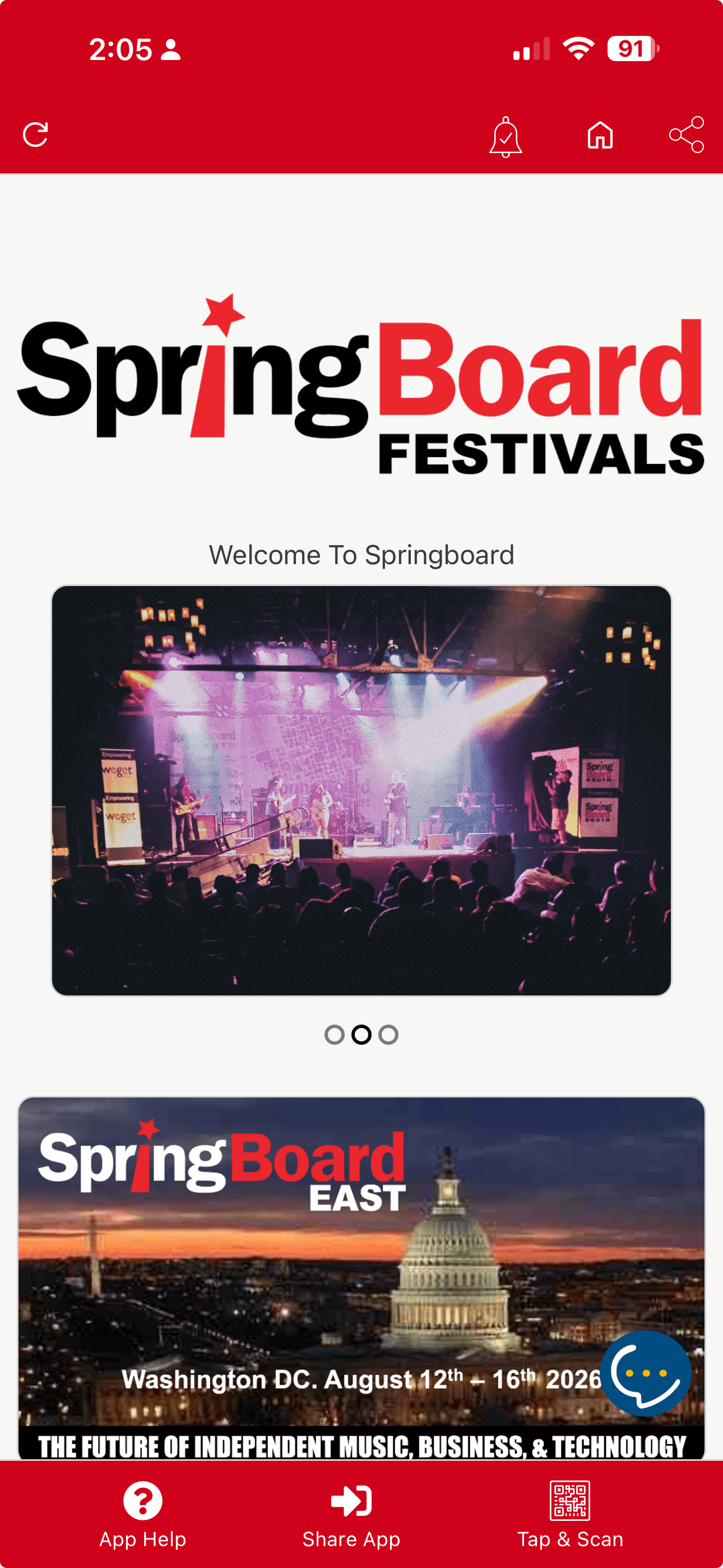 Springboard Festivals — built with Tapps