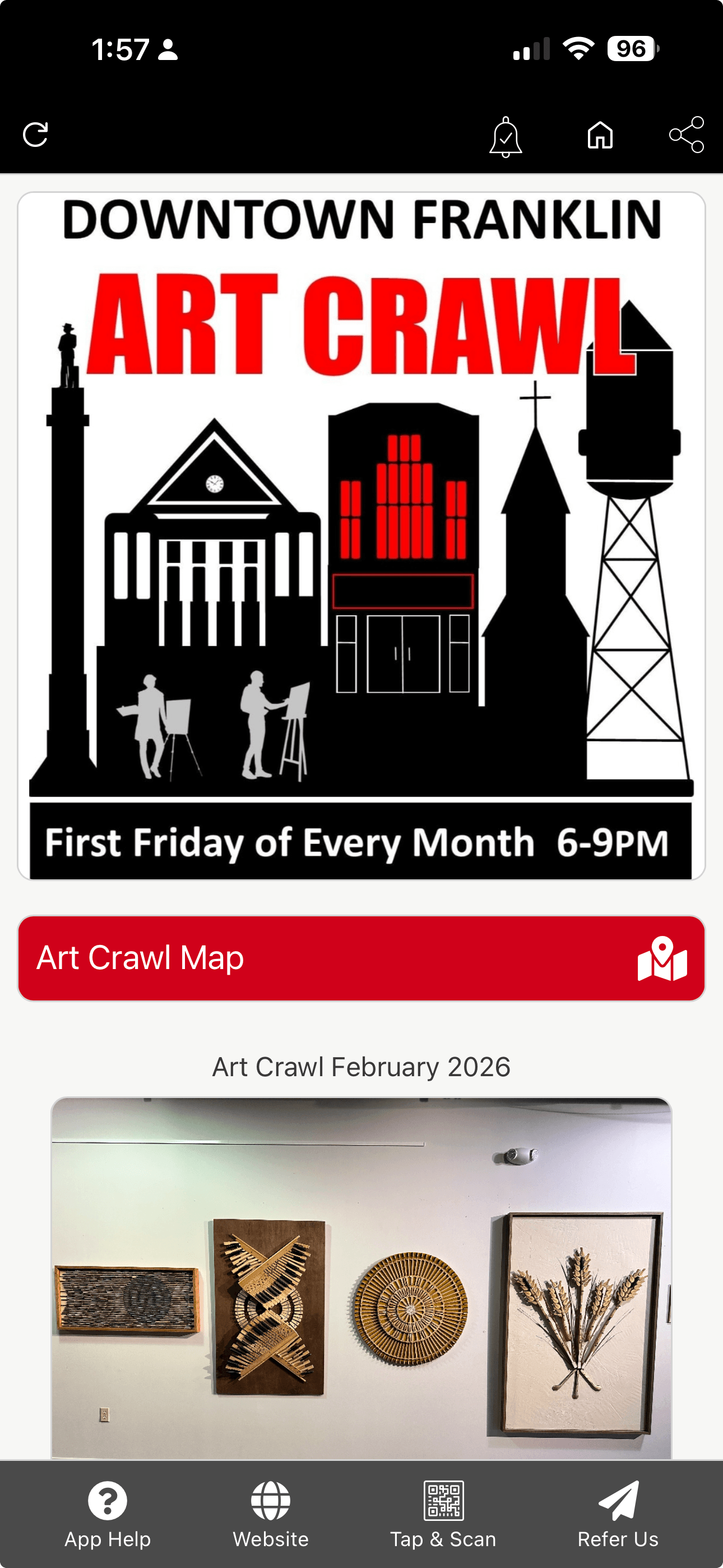 Downtown Franklin Art Crawl — built with Tapps